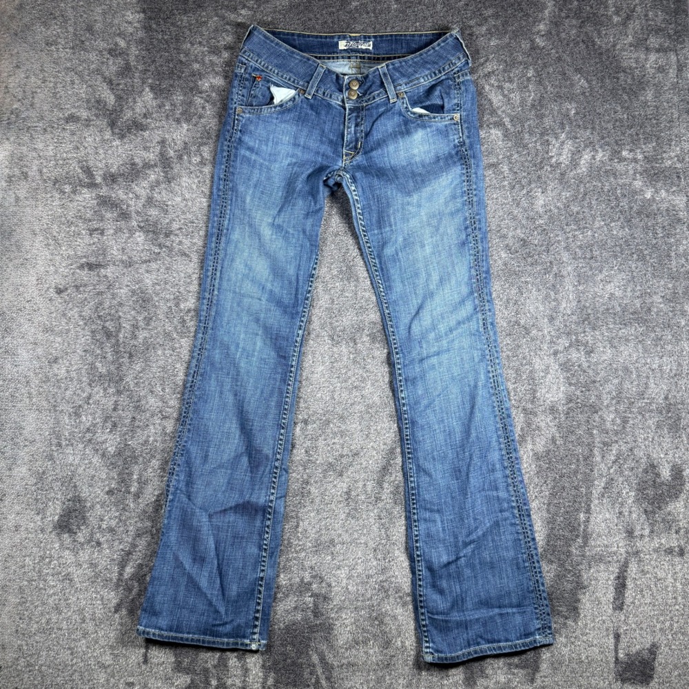 Hudson Jeans Womens 31x32 Blue Denim Bootcut Low Rise Flap Pocket Made USA Y2K